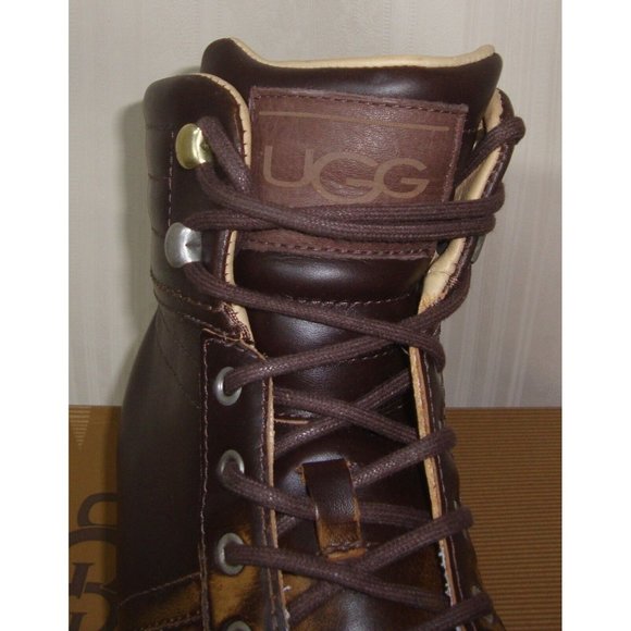 UGG  EMPIRE Men's Chestnut Leather Sneakers Size US 9,EU 42 EM-PIRE NIB #1000642 - Picture 3 of 8